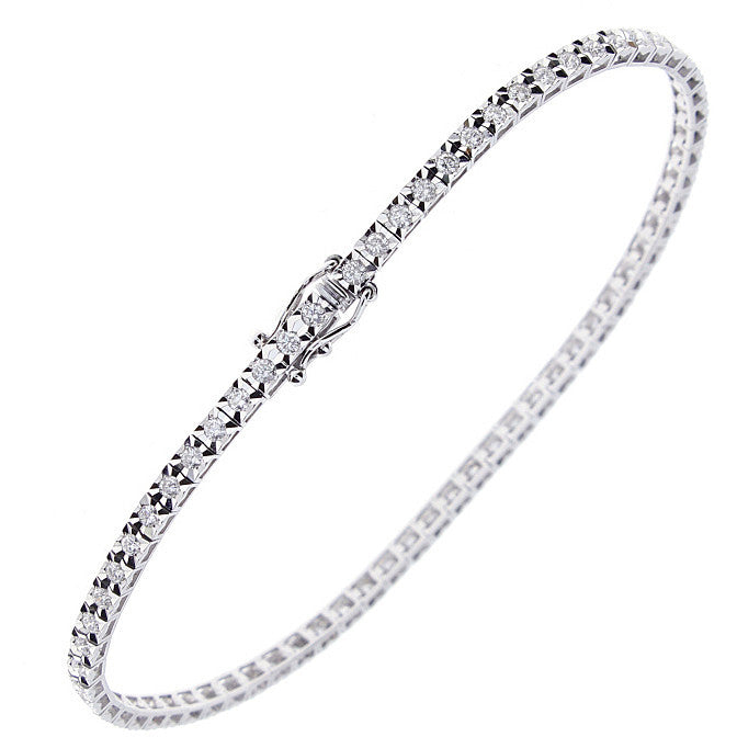 Bracciale tennis Bliss in oro e diamanti bianchi