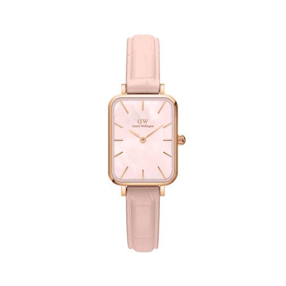 Orologio Daniel Wellington rettangolare rosa cinturino pelle rosa