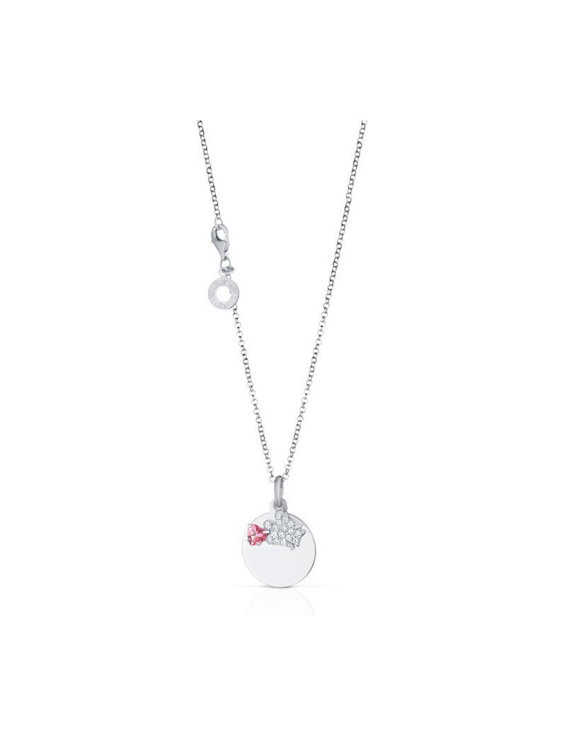 Collana con angelo e cuore topazio rosa Giannotti