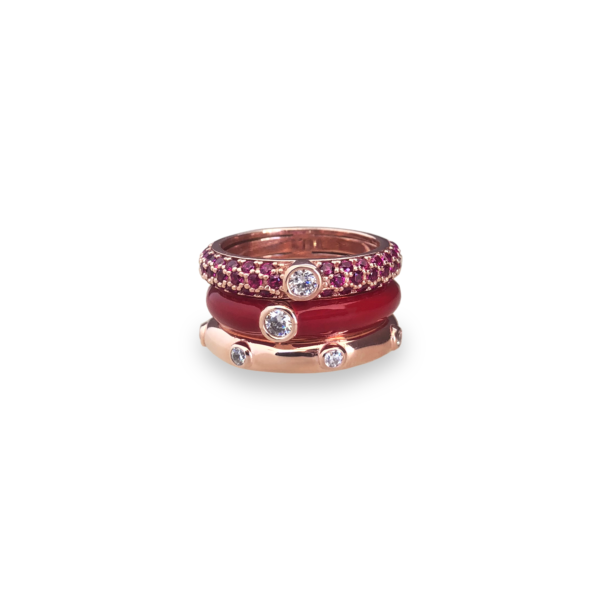 Anello Tris Labrioro rosè e rosso