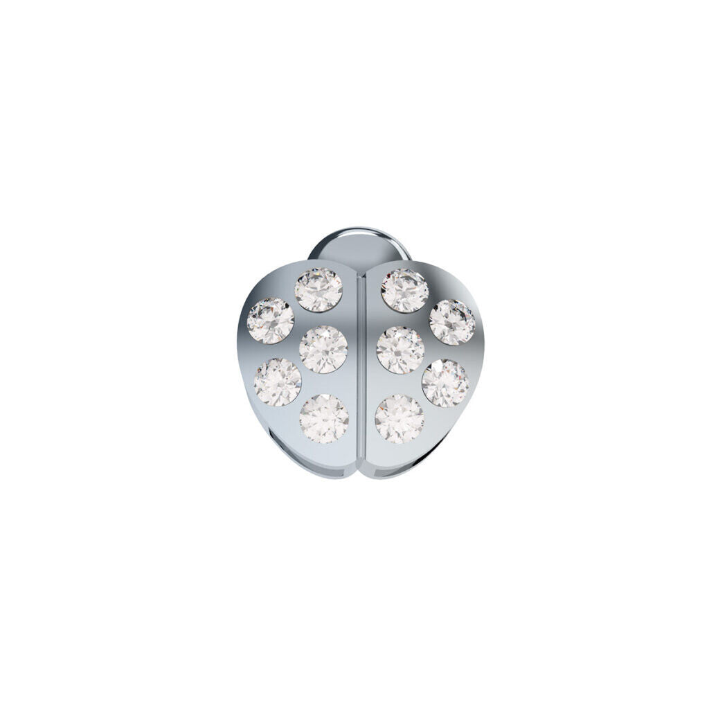Elemento Elements coccinella oro bianco e diamanti