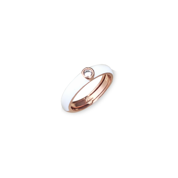 Anello Labrioro smalto bianco