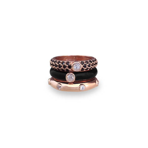 Anello Tris Labrioro rosè e nero