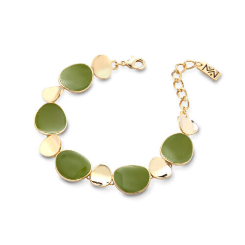 Bracciale Mewo donna dorato e smalto verde