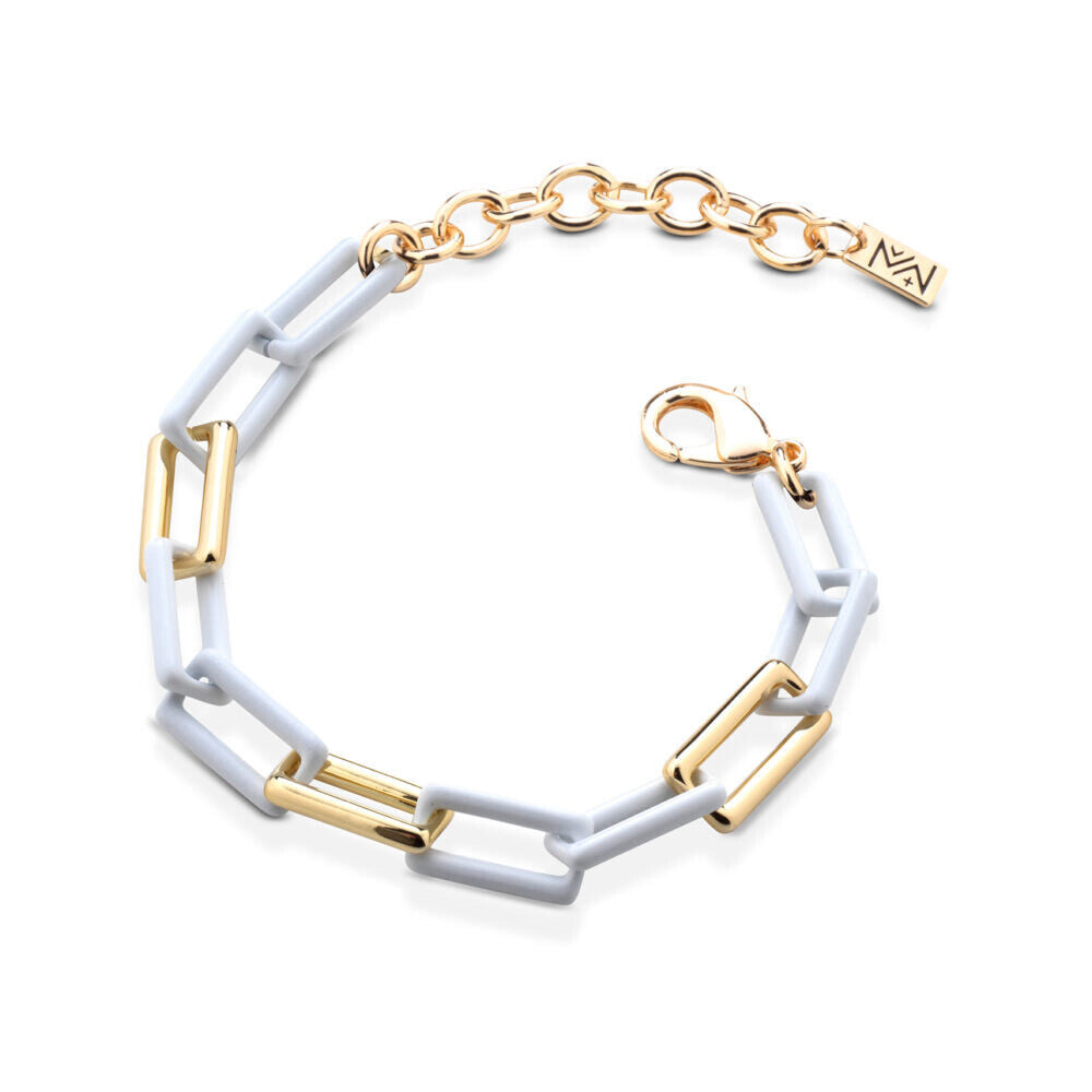 Bracciale Mewo a catena dorato e bianco