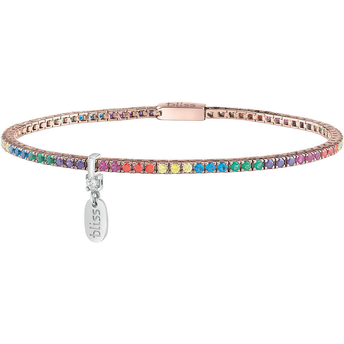 Bracciale Tennis Bliss in argento rainbow