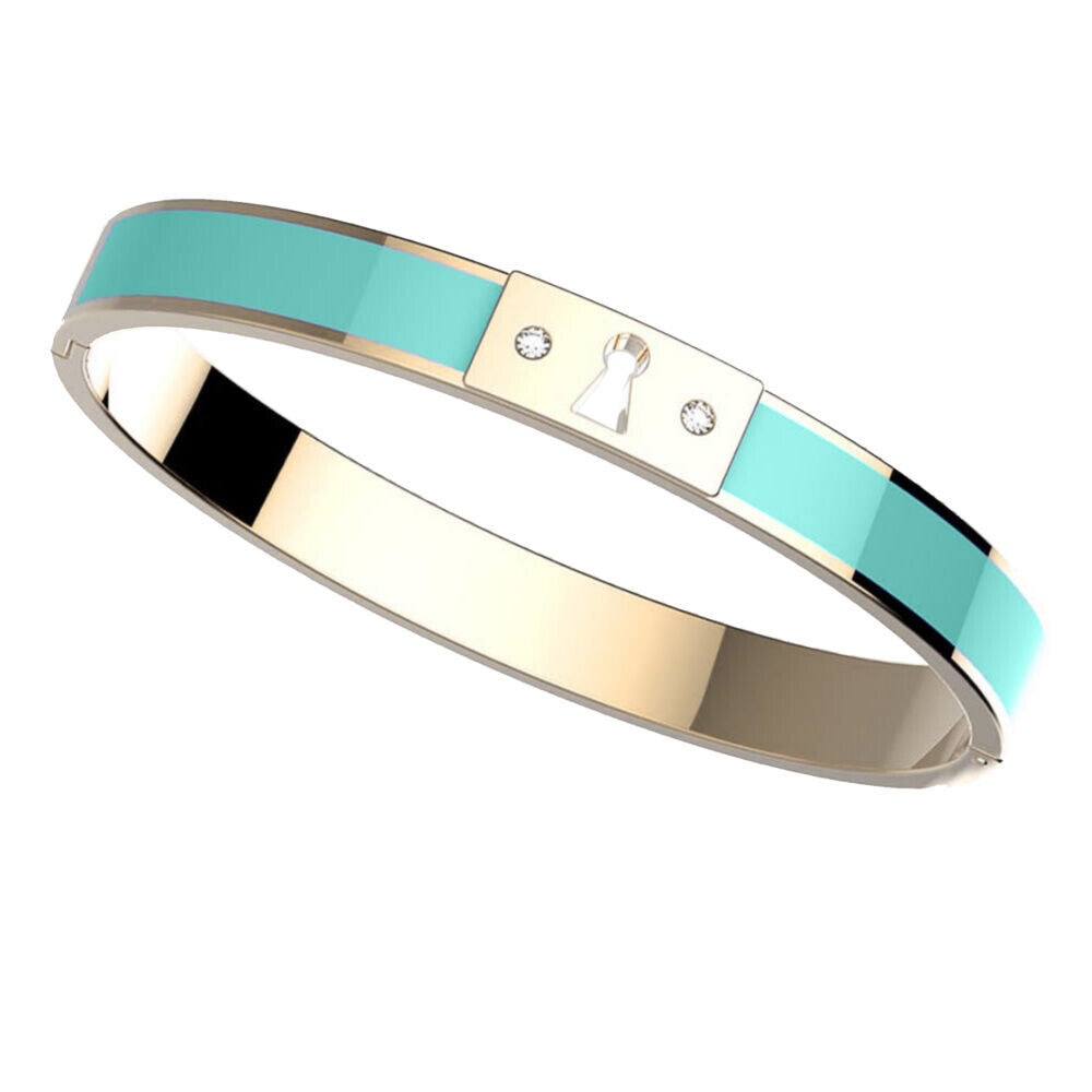 Bracciale Mewo rigido lucchetto verde acqua