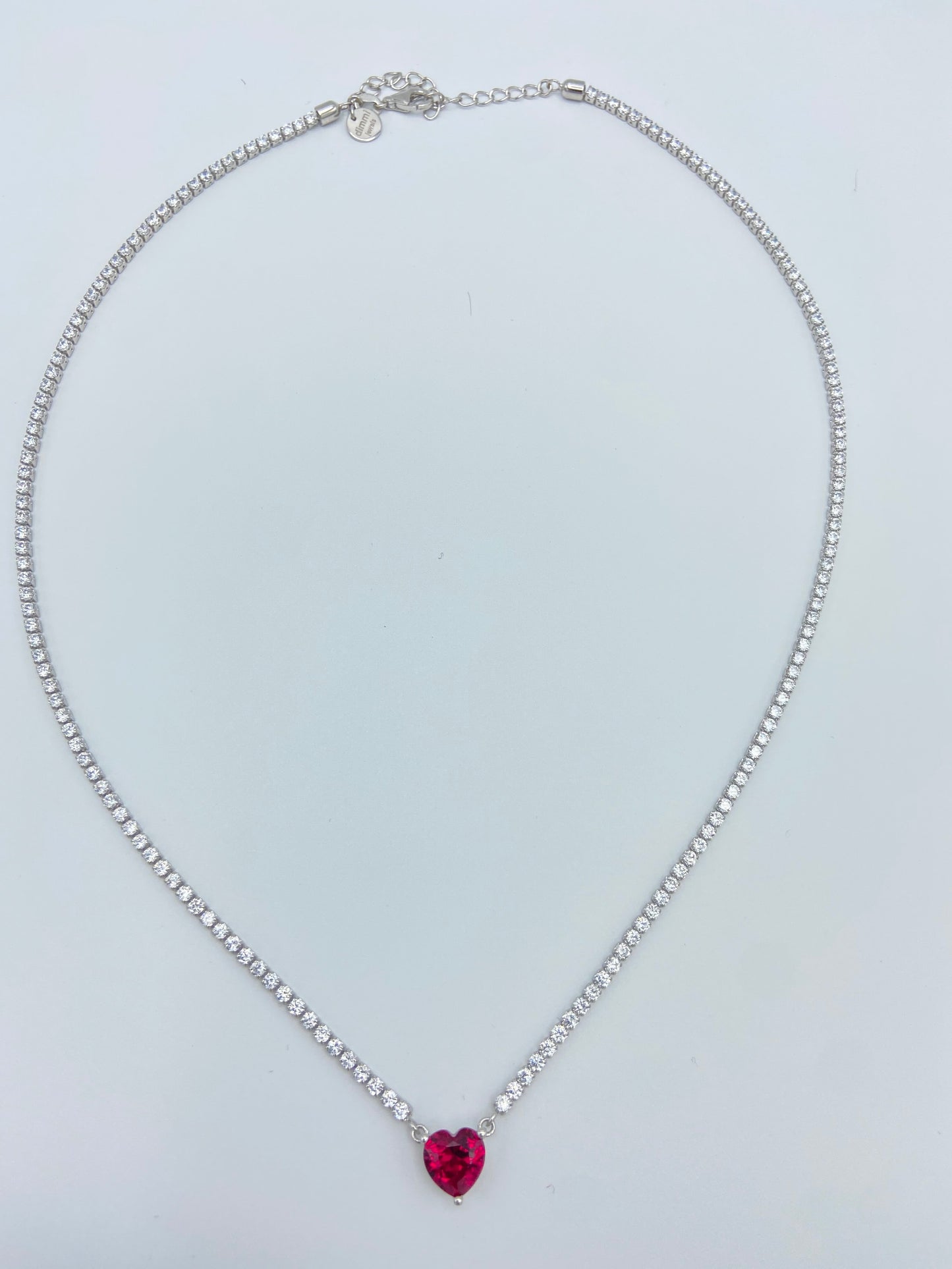 Collana Tennis cuore rosso