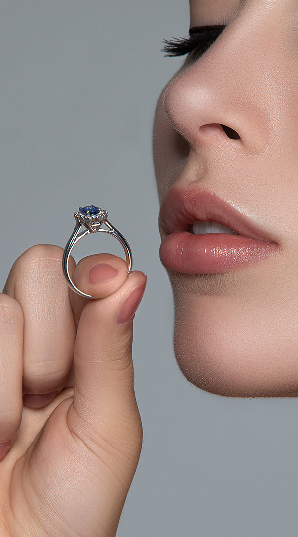 Anello Alfieri zaffiro blu