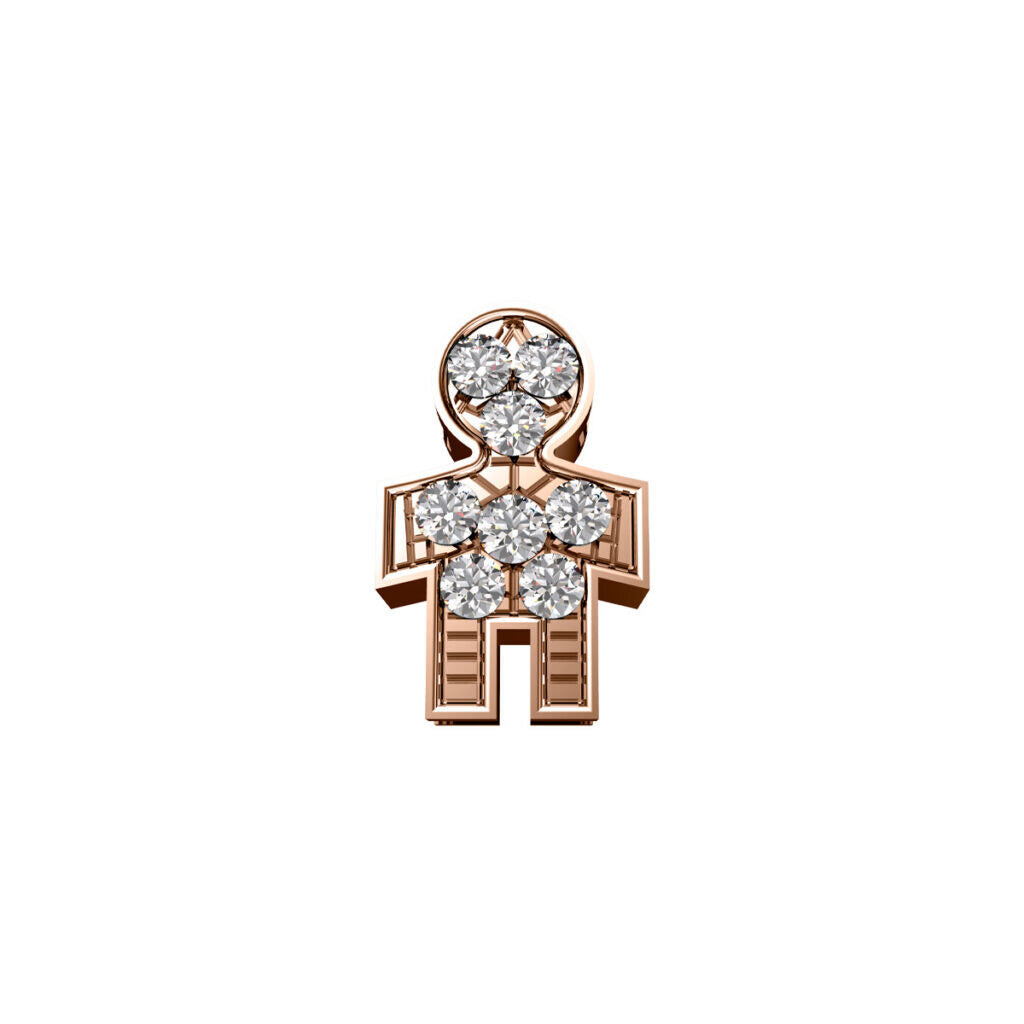Elemento Elements Sagoma Bimbo grande oro rosa e diamanti