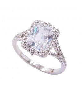 Anello Fogi solitario rettangolare