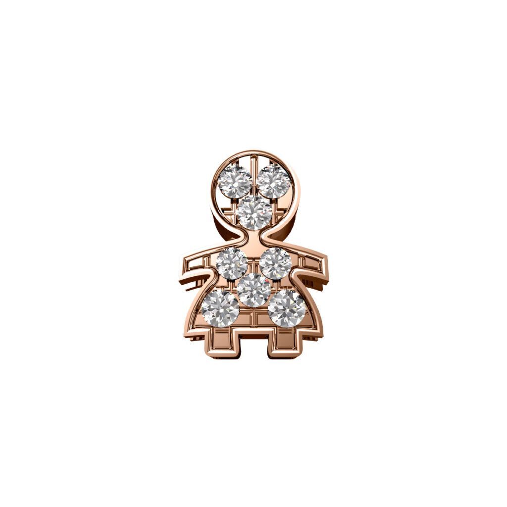 Elemento Elements sagoma bimba grande oro rosa e diamanti