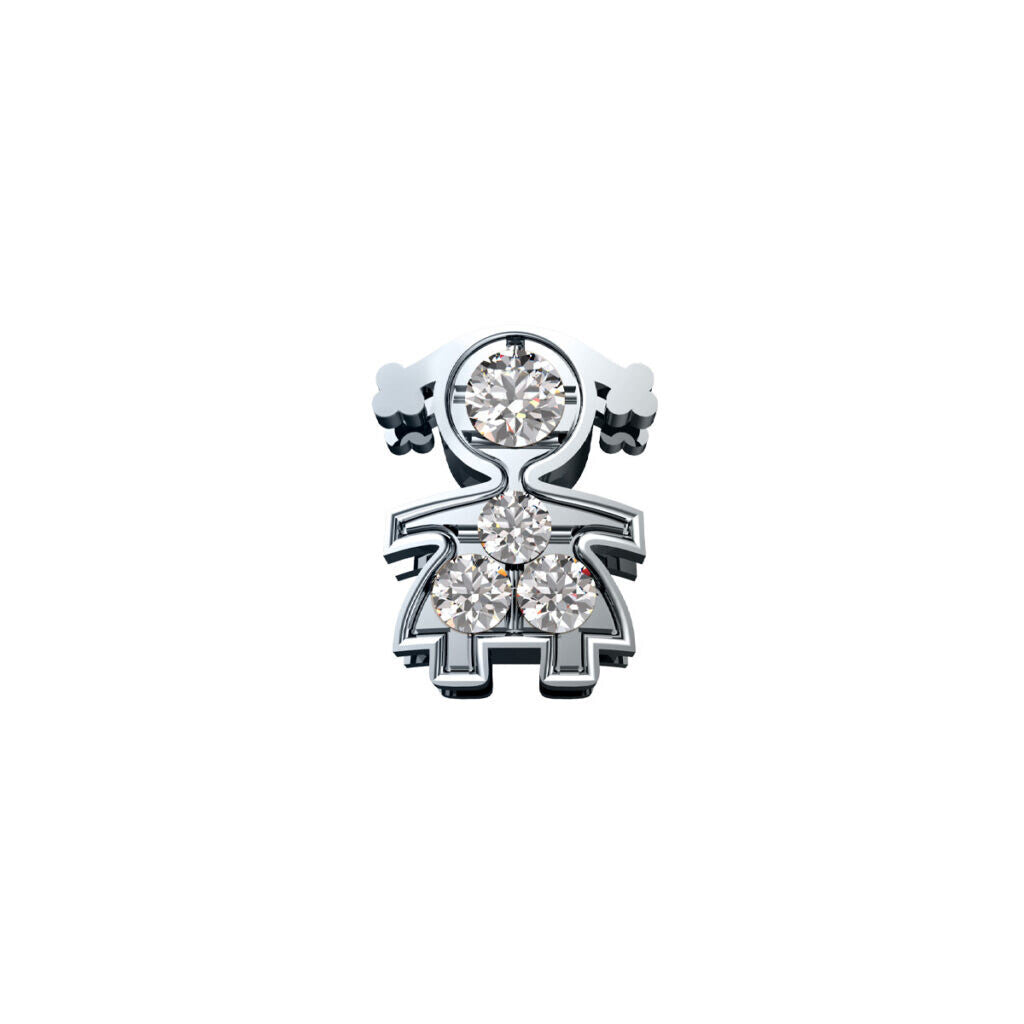 Elemento Elements bimba oro bianco e diamanti