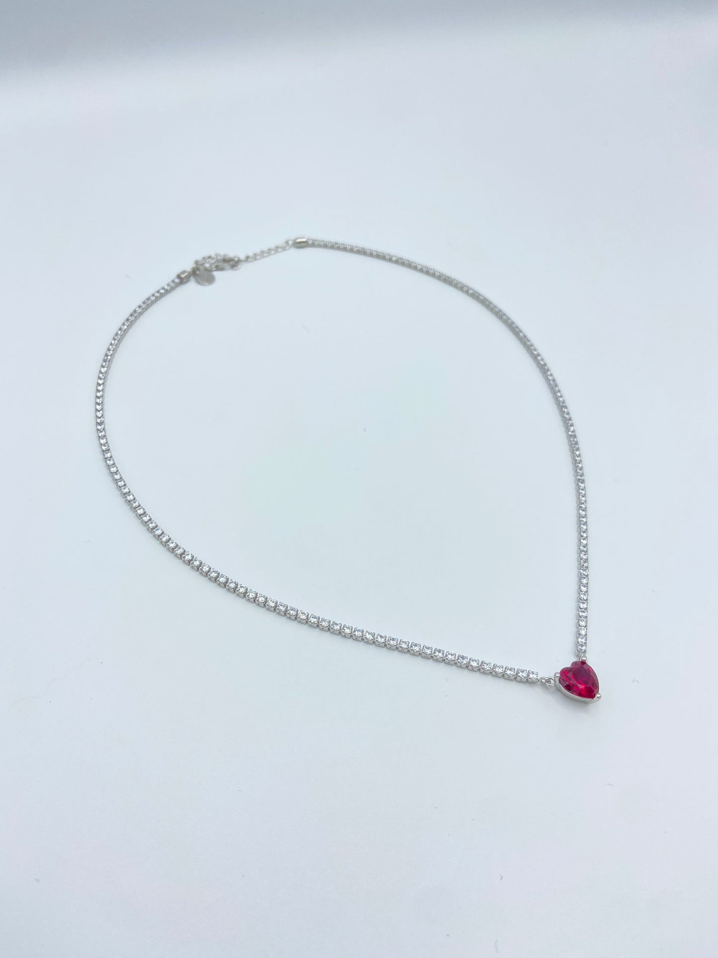 Collana Tennis cuore rosso