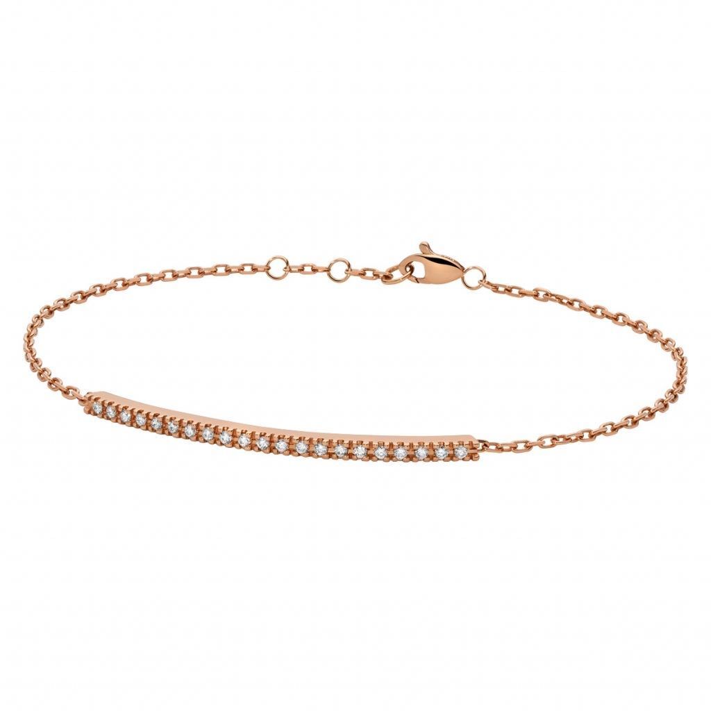 Bracciale mezzo tennis in oro rosa e diamanti