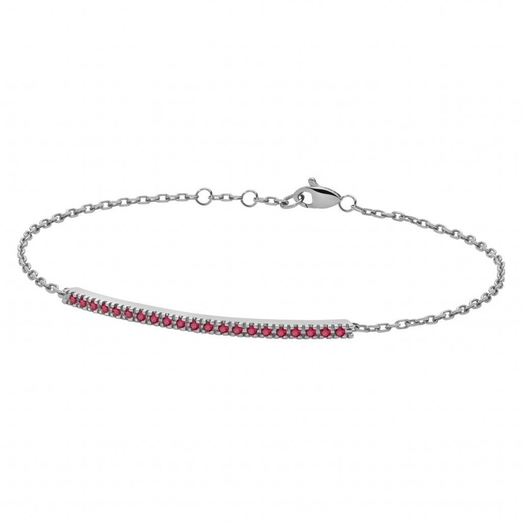 Bracciale mezzo tennis in oro bianco e rubini