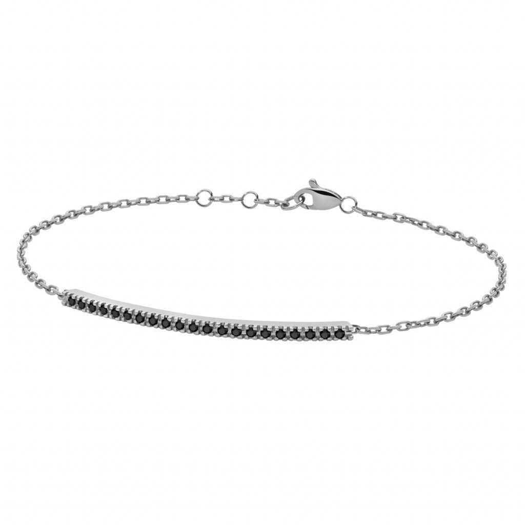 Bracciale mezzo tennis oro bianco e diamanti neri