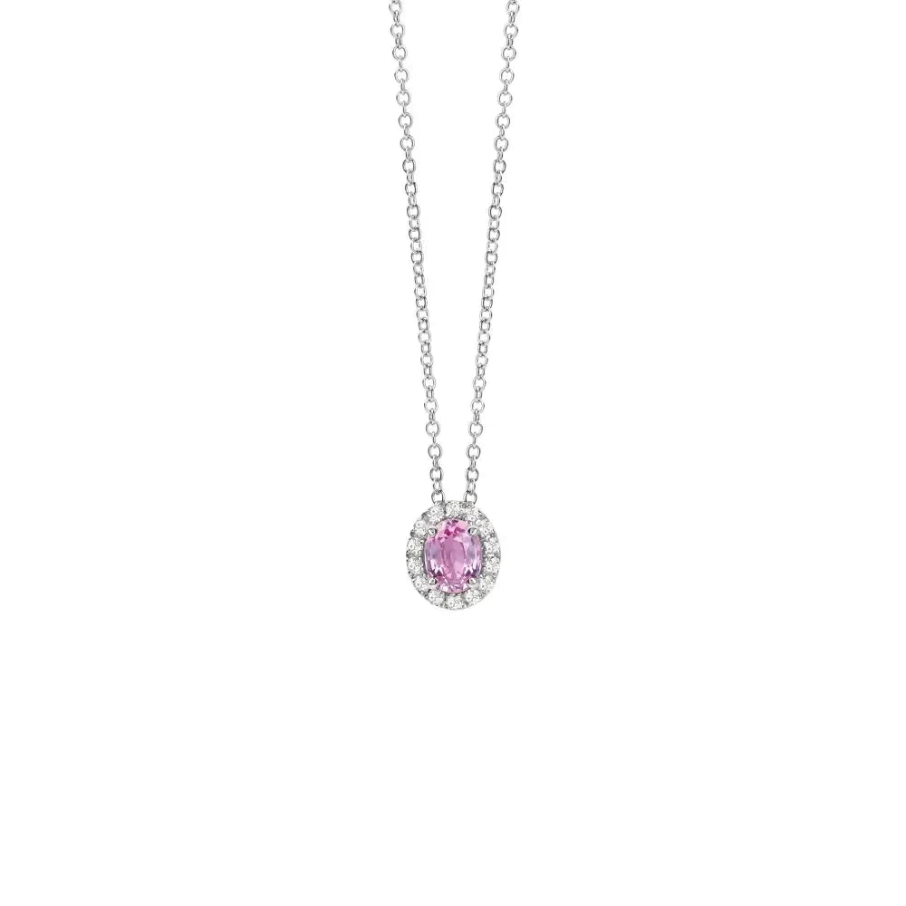 Collana Salvini oro bianco e zaffiro rosa