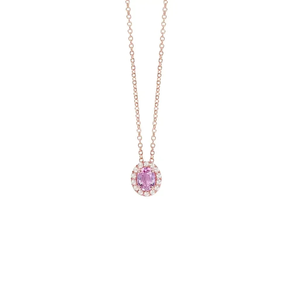 Collana Salvini oro rosa e zaffiro rosa