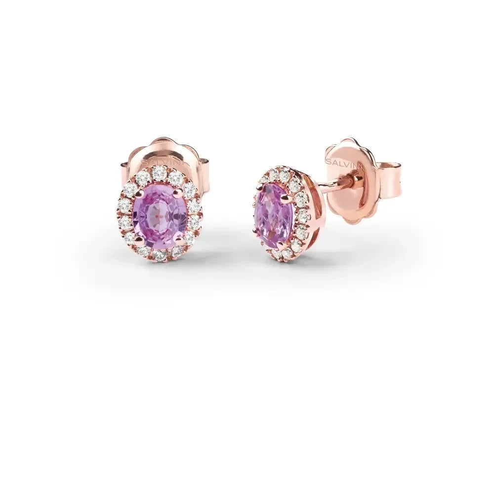 Orecchini Salvini oro rosa e zaffiro rosa