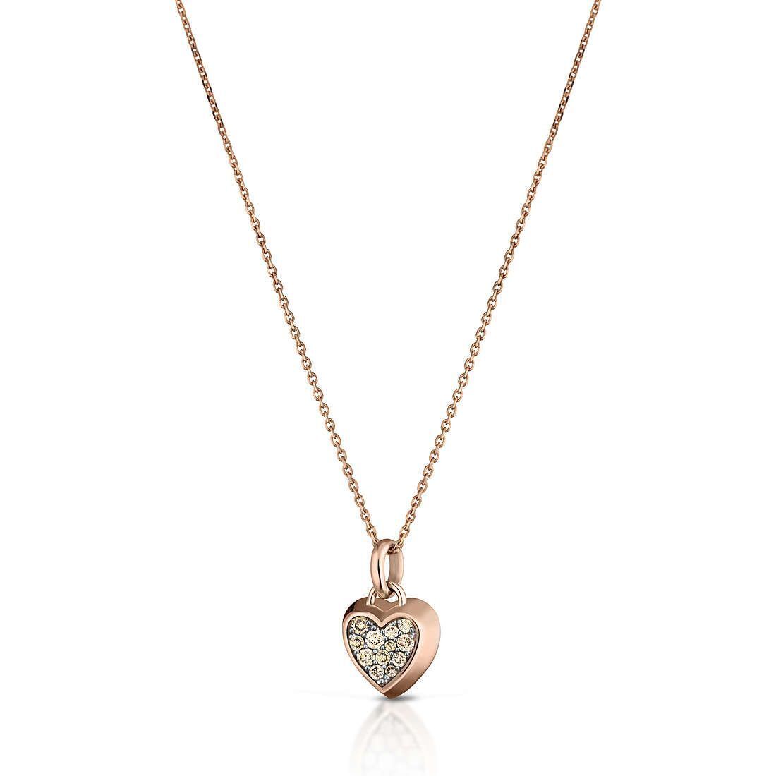 Collana Giannotti cuore oro rosa e diamanti brown