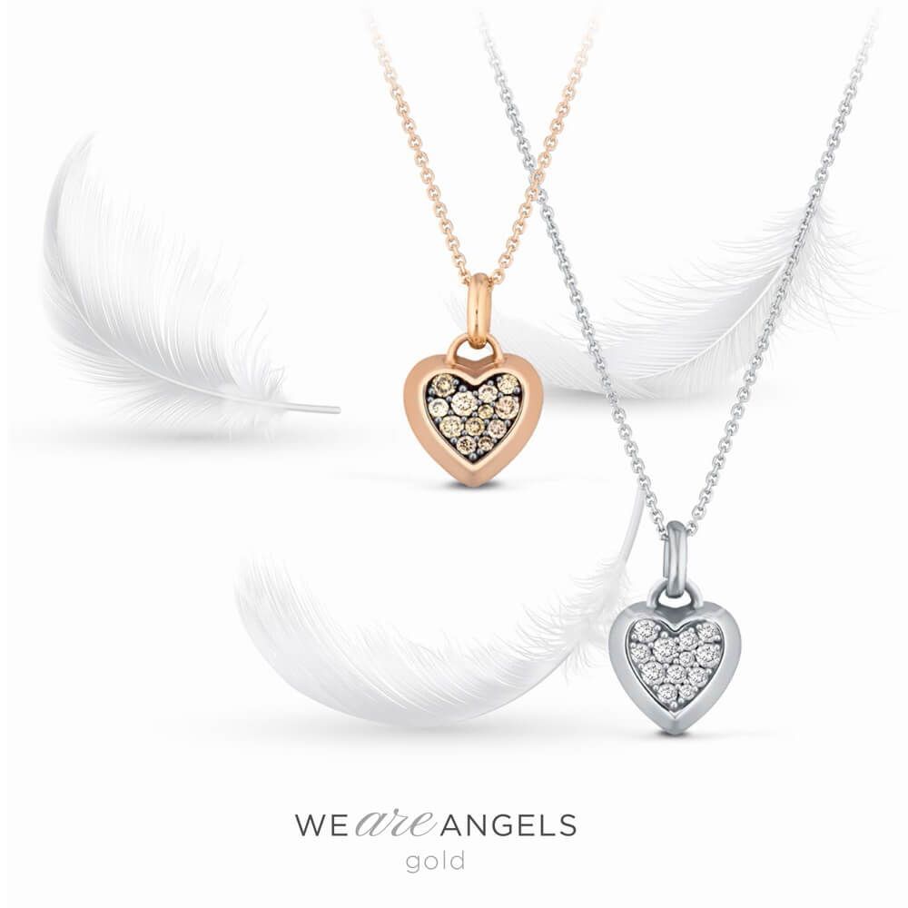 Collana Giannotti cuore oro rosa e diamanti brown