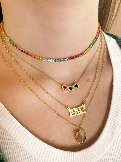 Collana cuori rilievo trilogy