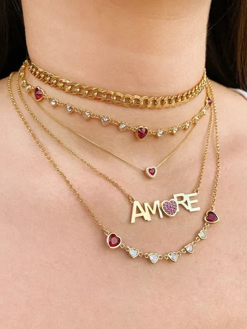 Collana cuore rilievo
