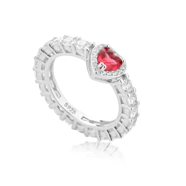 Anello veretta cuore rilievo