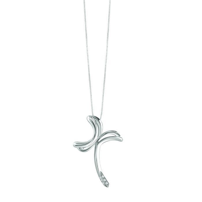 Collana croce moderna oro e diamanti