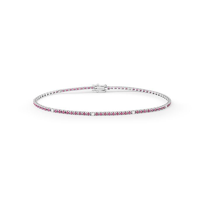Bracciale tennis in oro e rubini e diamanti