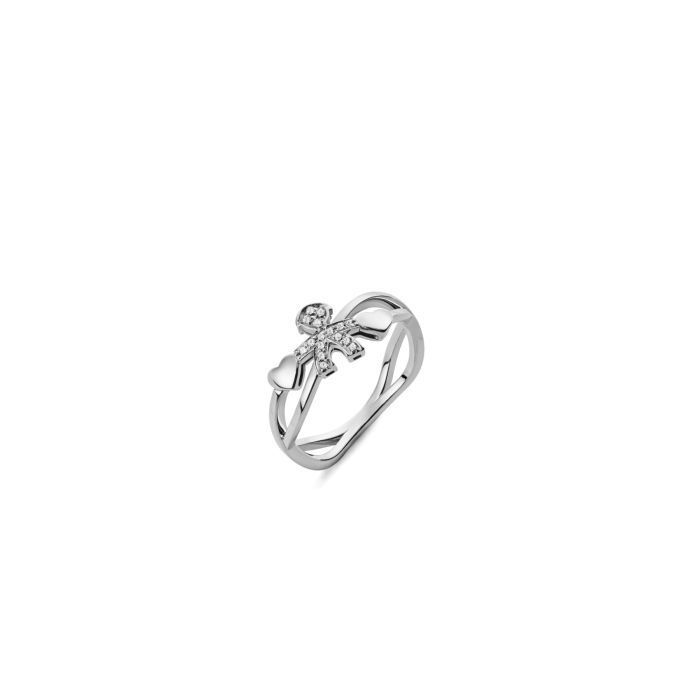 ANELLO LEBEBE BIMBO IN ORO BIANCO E DIAMANTI