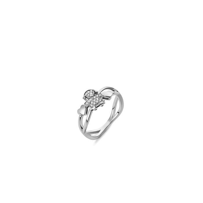 ANELLO LEBEBE' BIMBA IN ORO BIANCO E DIAMANTI