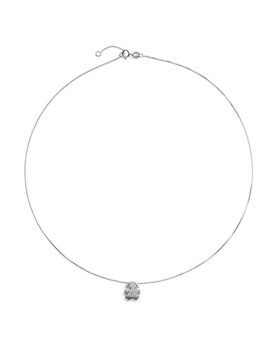 COLLANA LEBEBE' I TESORINI BIMBA IN ORO BIANCO E DIAMANTI