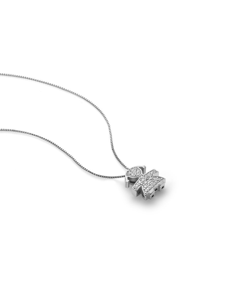 COLLANA LEBEBE' I TESORINI BIMBA IN ORO BIANCO E DIAMANTI