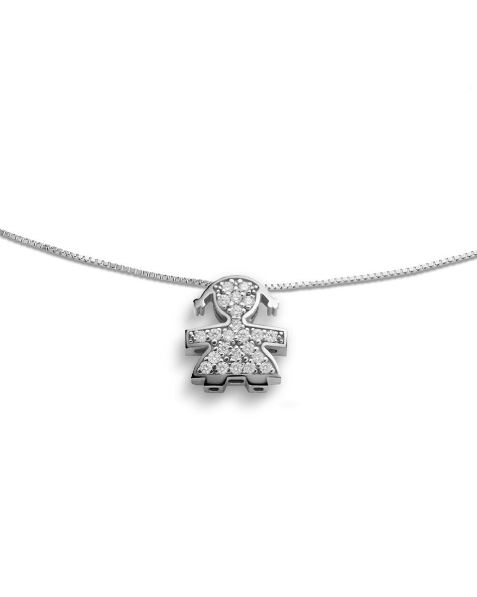 COLLANA LEBEBE' I TESORINI BIMBA IN ORO BIANCO E DIAMANTI