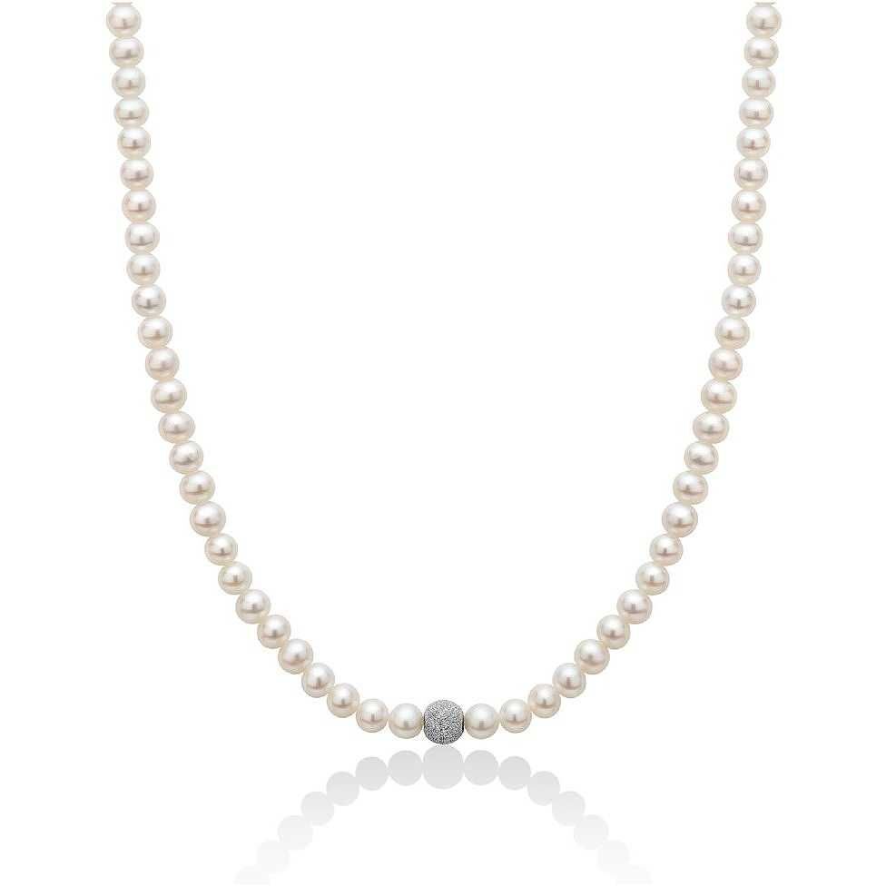Collana di perle Miluna e sfera centrale in oro