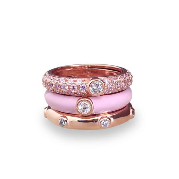 Anello tris Labrioro rosè e rosa