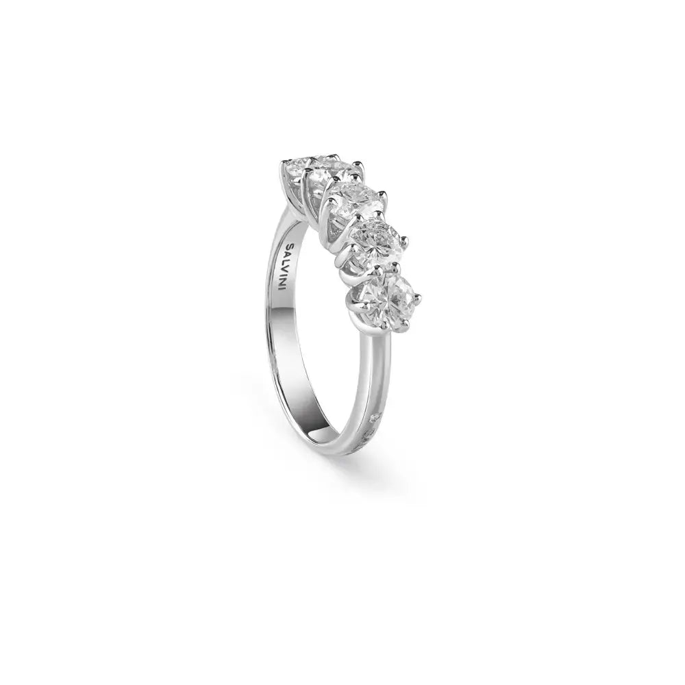 Anello Salvini veretta 5 diamanti (6 griffes)