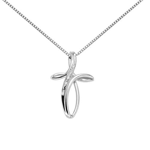 Collana croce DonnaOro delicata in oro e diamanti