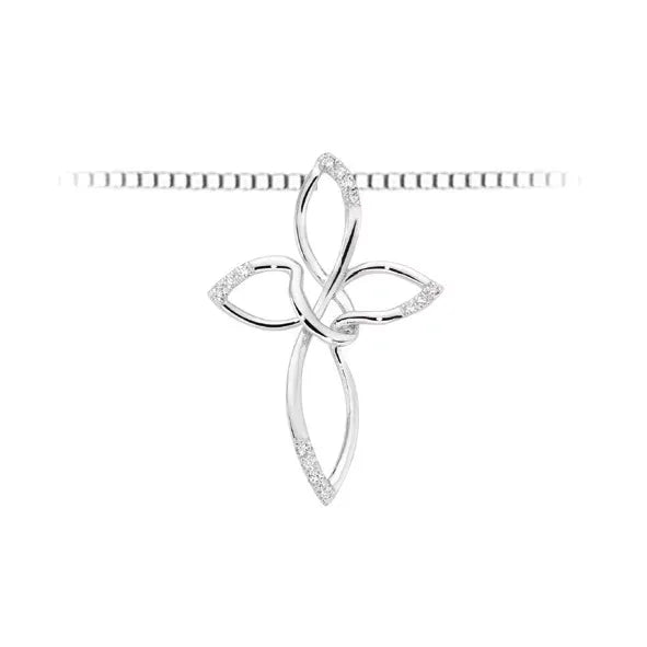 Collana Croce DonnaOro Flower oro e diamanti