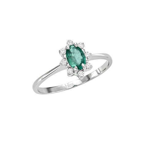Anello Bliss smeraldo fiore