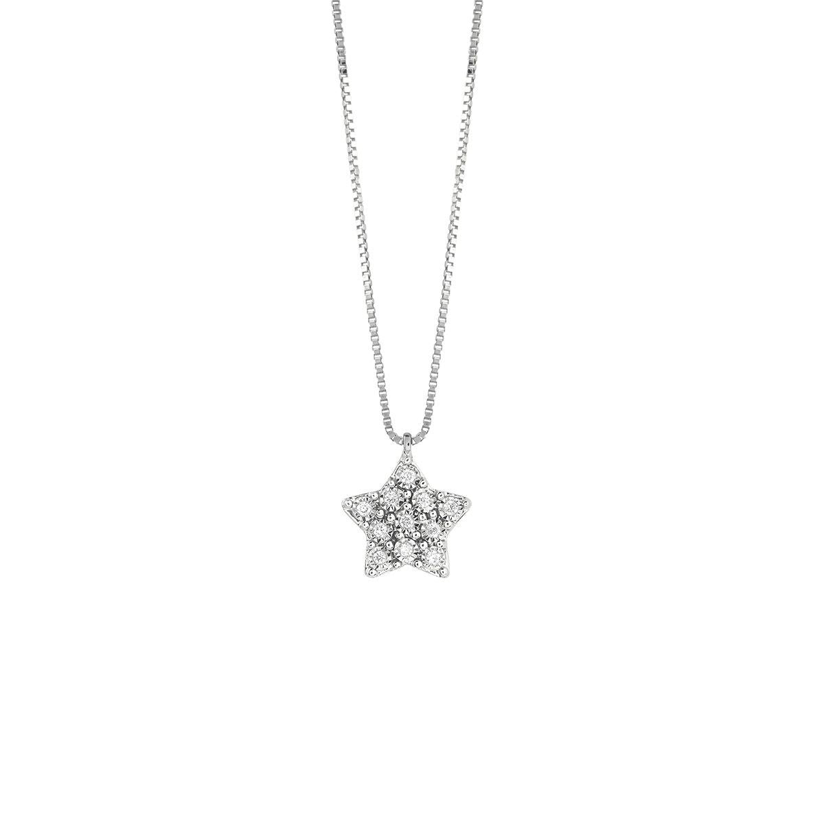 Collana Bliss stella in oro bianco o giallo e diamanti