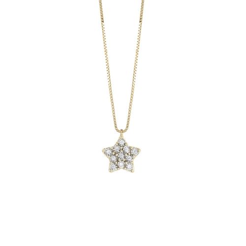 Collana Bliss stella in oro bianco o giallo e diamanti