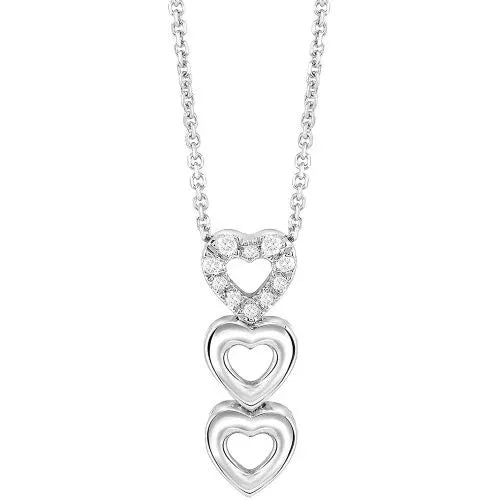 Collana Bliss trilogy di cuori in oro e diamanti