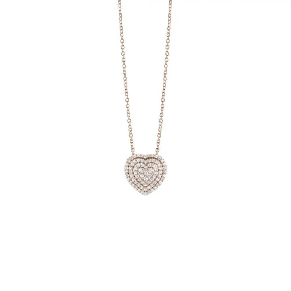 Collana Salvini cuore rilievo oro rosa e diamanti
