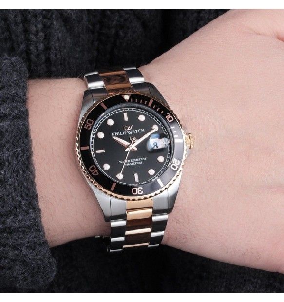 Orologio Philip Watch Caribe nero e rose gold
