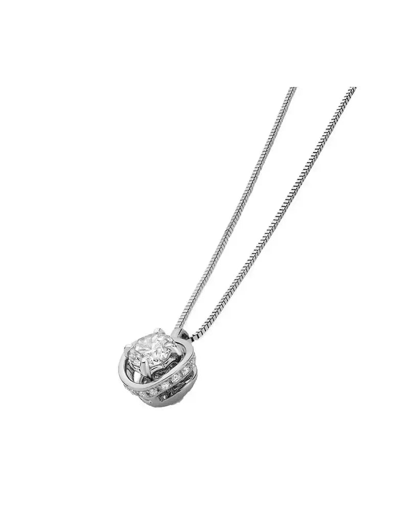 Collana DonnaOro punto luce cerchio diamantato
