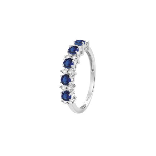 Anello Bliss veretta zaffiri e diamanti