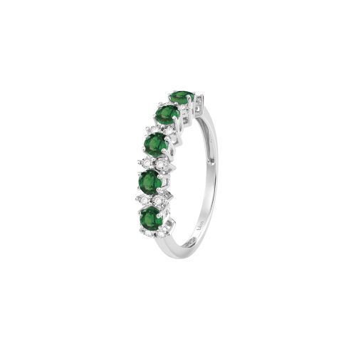 Anello Bliss veretta diamanti e smeraldi